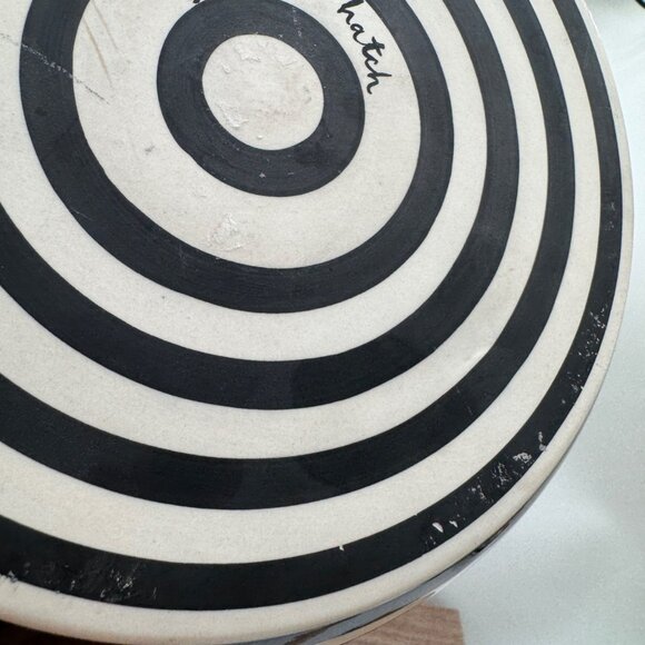 Molly Hatch Anthropologie Red Black Swirl White Serving Dish Bowl Something Good - Picture 9 of 15